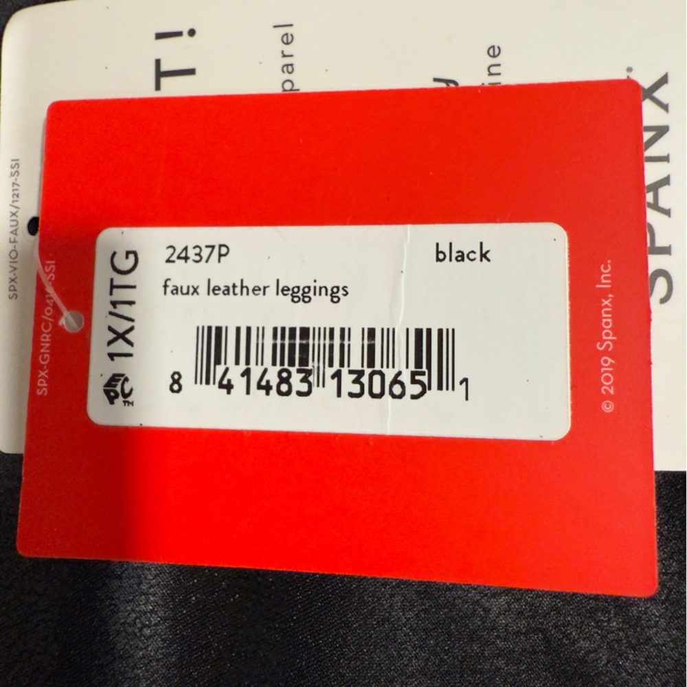 Spanx Women's Faux Leather Leggings Black Size 1X New NWT Slimming Pants‎ - Picture 5 of 13